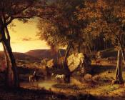 Summer Days Cattle Drinking Late Summer Early Autumn - 乔治·英尼斯